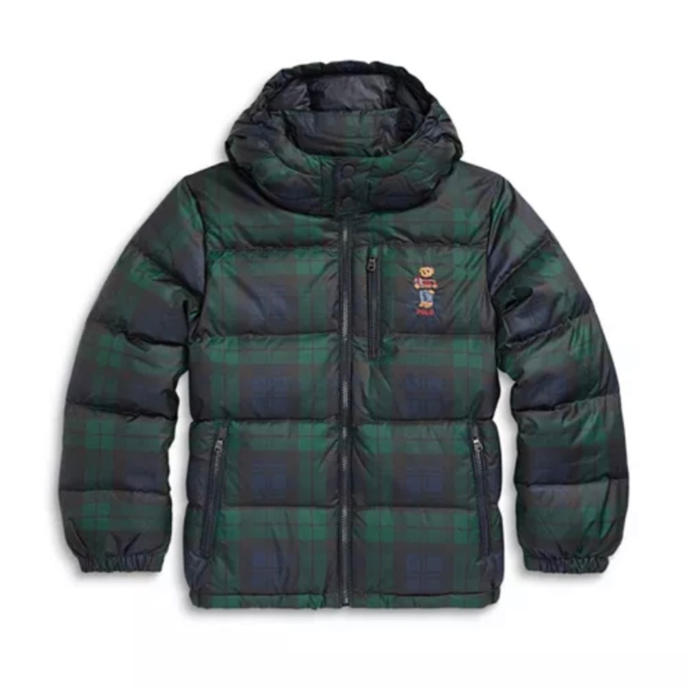 Polo Bear Ralph Lauren, down, tartan plaid puffer